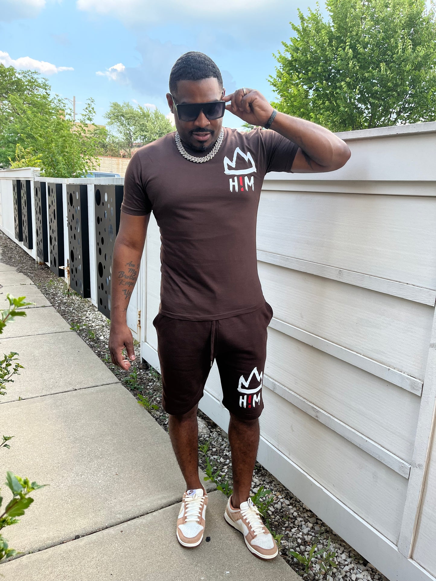 H!M Short Sleeve Set (Brown)