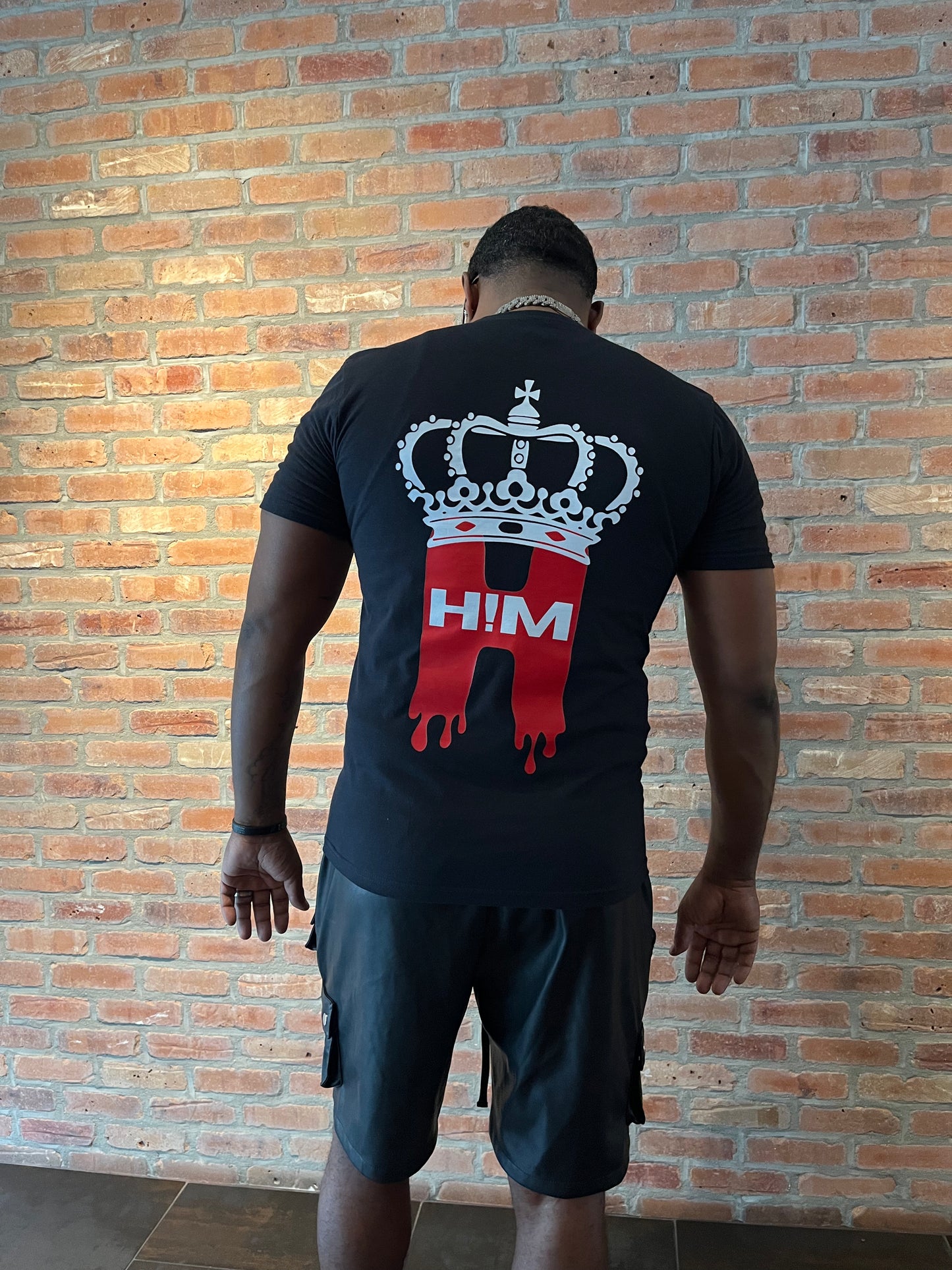 Short Sleeve H!M King one of one Black Tee